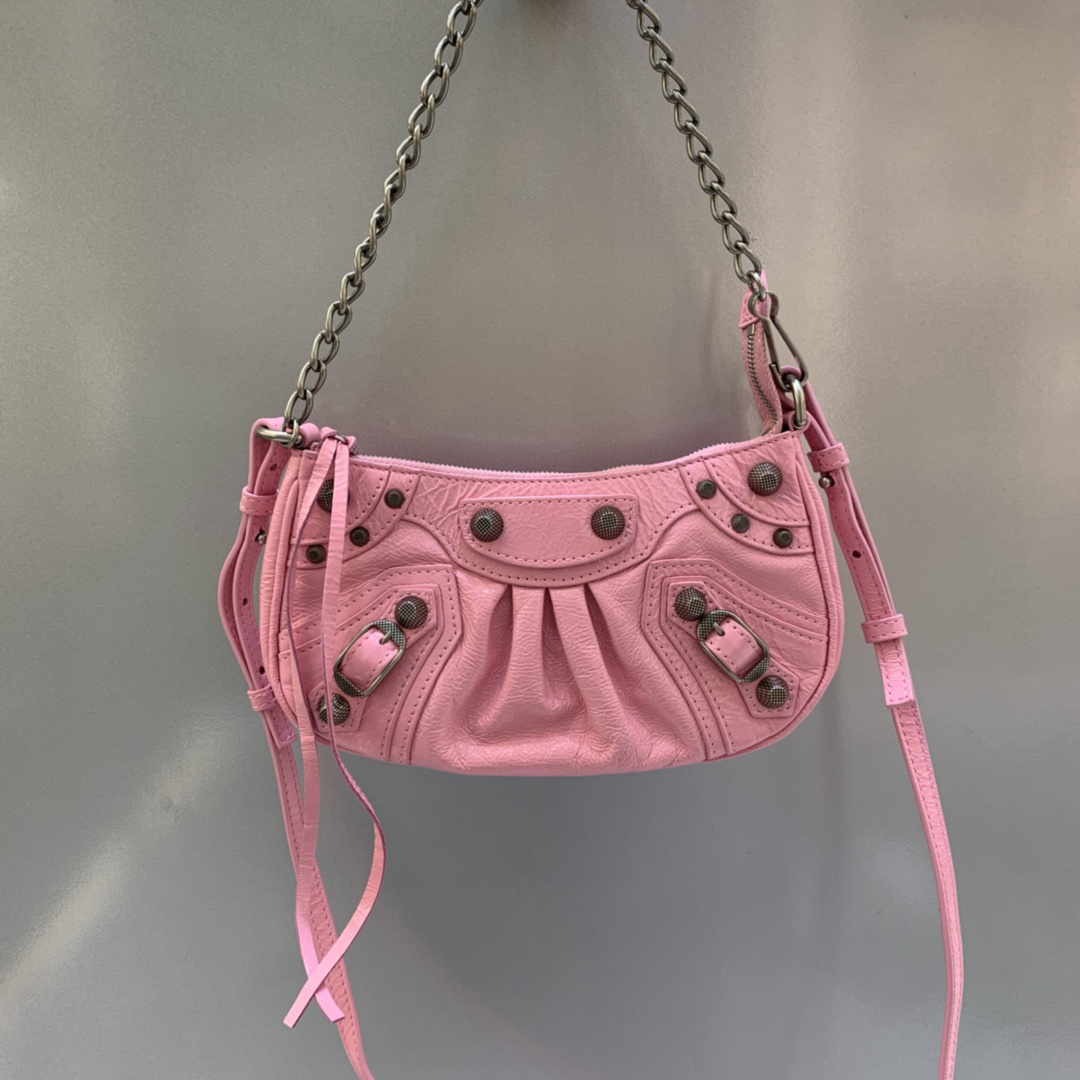 Balenciaga Le Cagole Mini Bag With Chain Shoulder Bag Pink